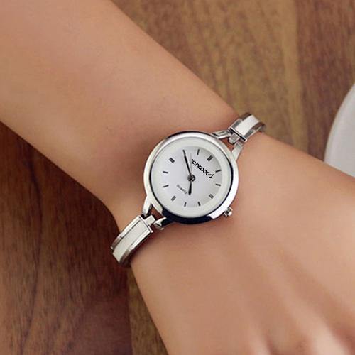 Lady Fashion Slim Alloy Band Wristwatch Quartz Analog Bracelet Wrist Watch Gift - MRSLM