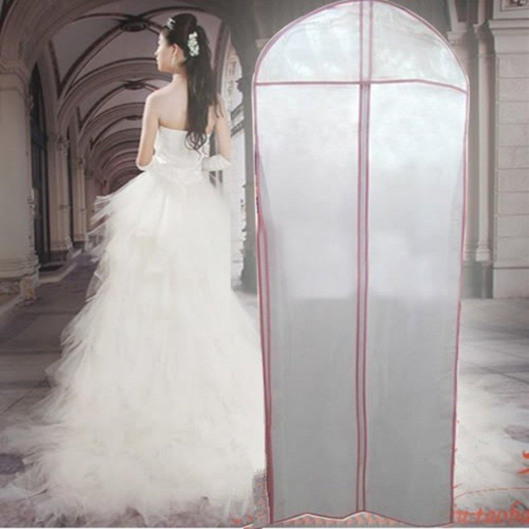 150CM Wedding Dress Storage Bag Bridal Gown Garment Cover Carrier Zip Clothes Storage Bag - MRSLM