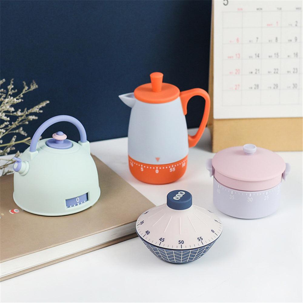 Hechuang Time Manager Creative Scale Mechanical Timer Pressure Pot Tea Pot Shape Study Kitchen Timer - MRSLM