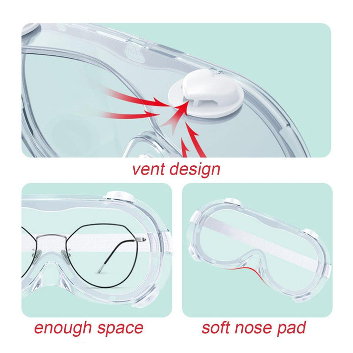 FDA CE Safety Goggles Anti Fog Dust Protective Goggles Splash-proof Glasses Lens Lab Work Eye Protection - MRSLM