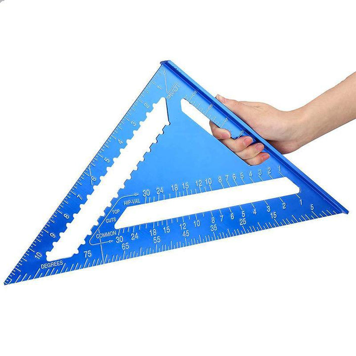 7/12'' Metric Aluminum Alloy Speed Square Triangle Angle Protractor Guide Ruler - MRSLM