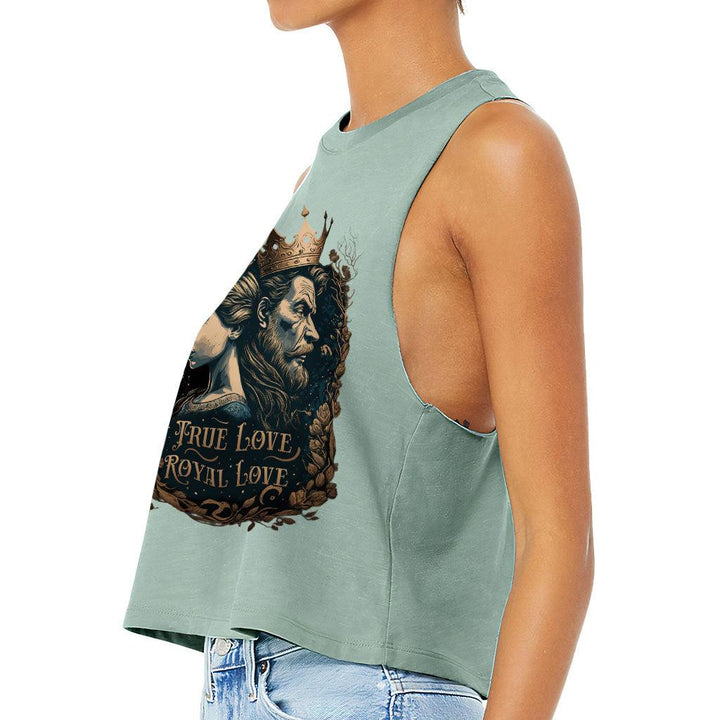 Royal Love Racerback Cropped Tank - Printed Women's Tank - Colorful Tank Top - MRSLM