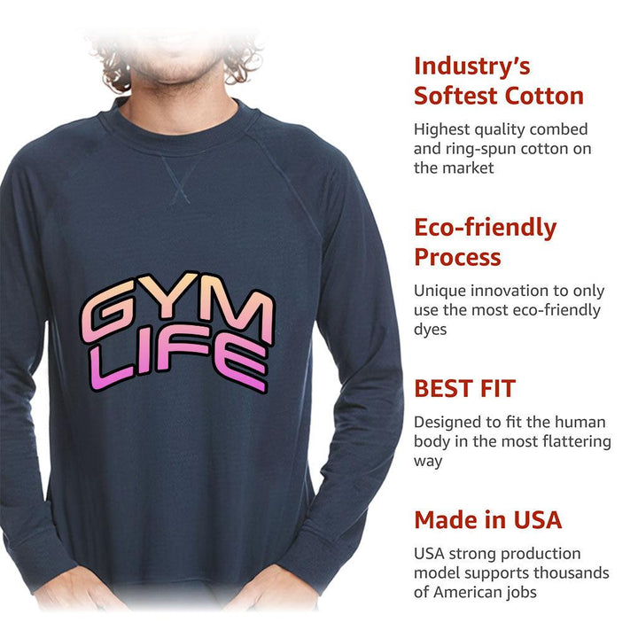 Gym Life Raglan Sweatshirt - Best Design Crewneck Sweatshirt - Graphic Sweatshirt - MRSLM