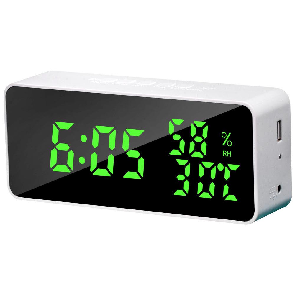 Colorful Mulitfunctional Alarm Clock Countdown Recording Charging Mirror Clock LED Digital Temperature Humidity Display Clock - MRSLM