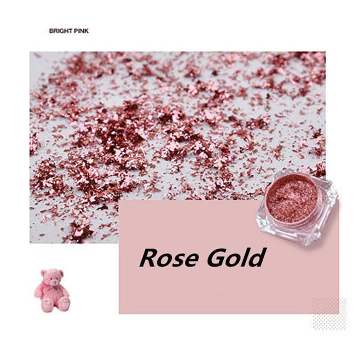 2 Rose Gold Chrome Nail Powder Mirror Effect Nail Pigment Gel Polish Salon Dust for Manicure and Makeup - MRSLM