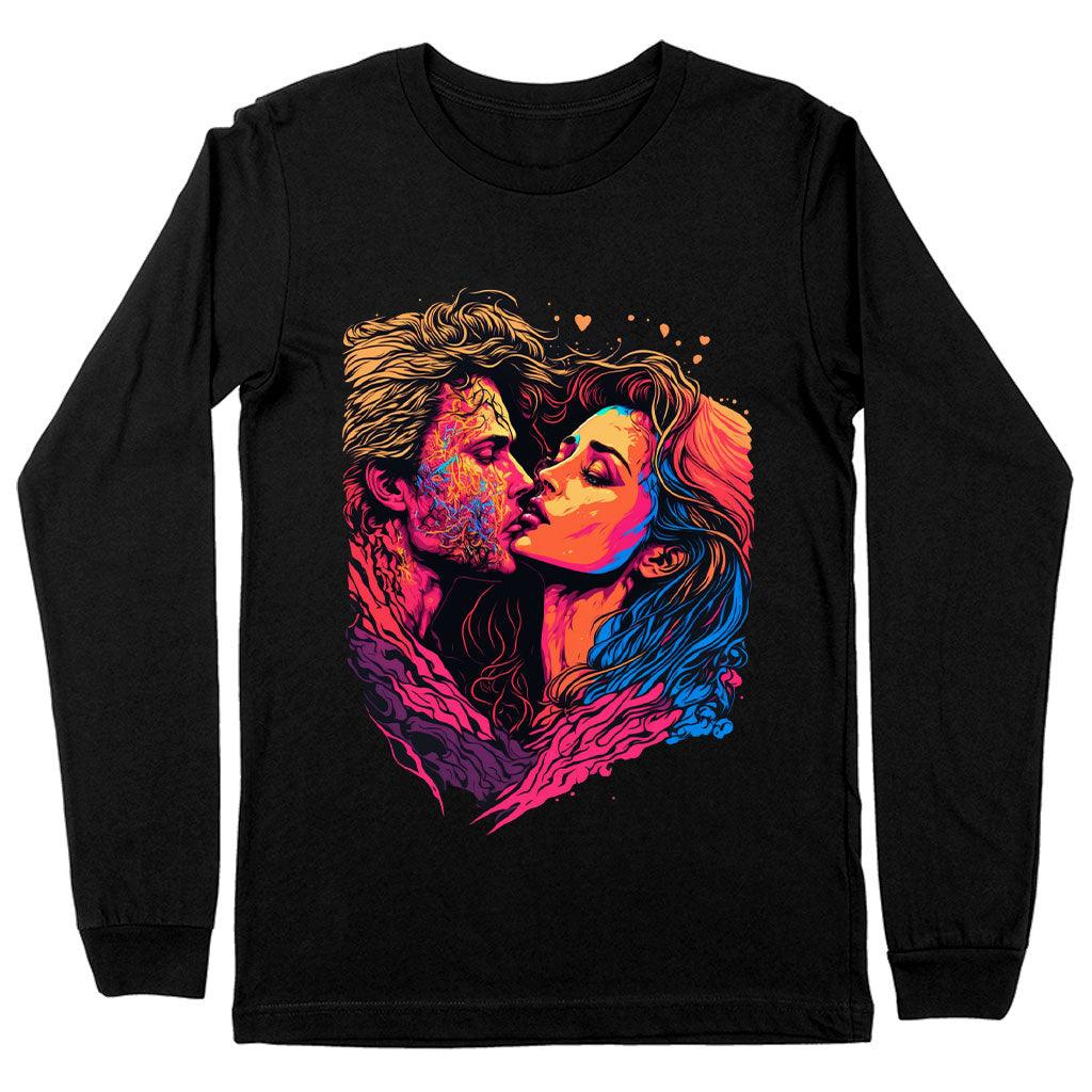 Passion Long Sleeve T-Shirt - Couple Print T-Shirt - Unique Long Sleeve Tee - MRSLM