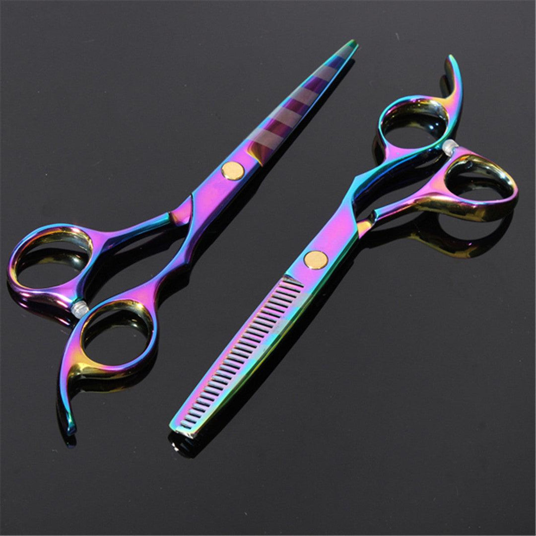 3 Pcs/Set Professional Stainless Steel Hair Cutting Thinning Scissors Barber Tool Hair Scissor Comb Set Hairdressing Shears Kit (#01) - MRSLM