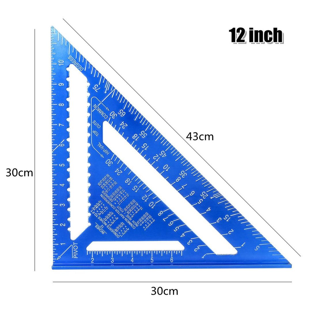 7/12" Metric/Imperia Aluminum Alloy Triangle Angle Protractor Ruler Woodworking Tool - MRSLM