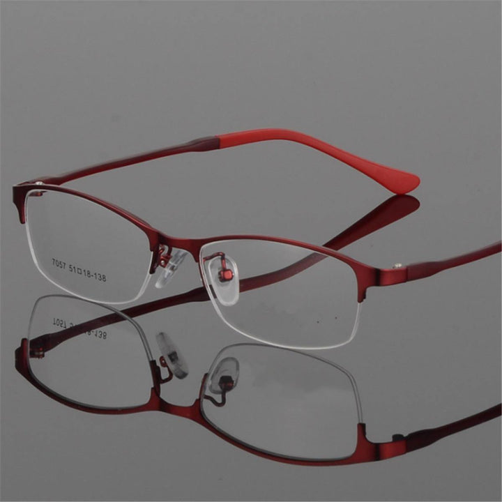 Eye Glasses Half Rimless Glasses Frame Eyeglasses Clear Lens Metal&TR90 Optical Glasses RX Spectacles - MRSLM