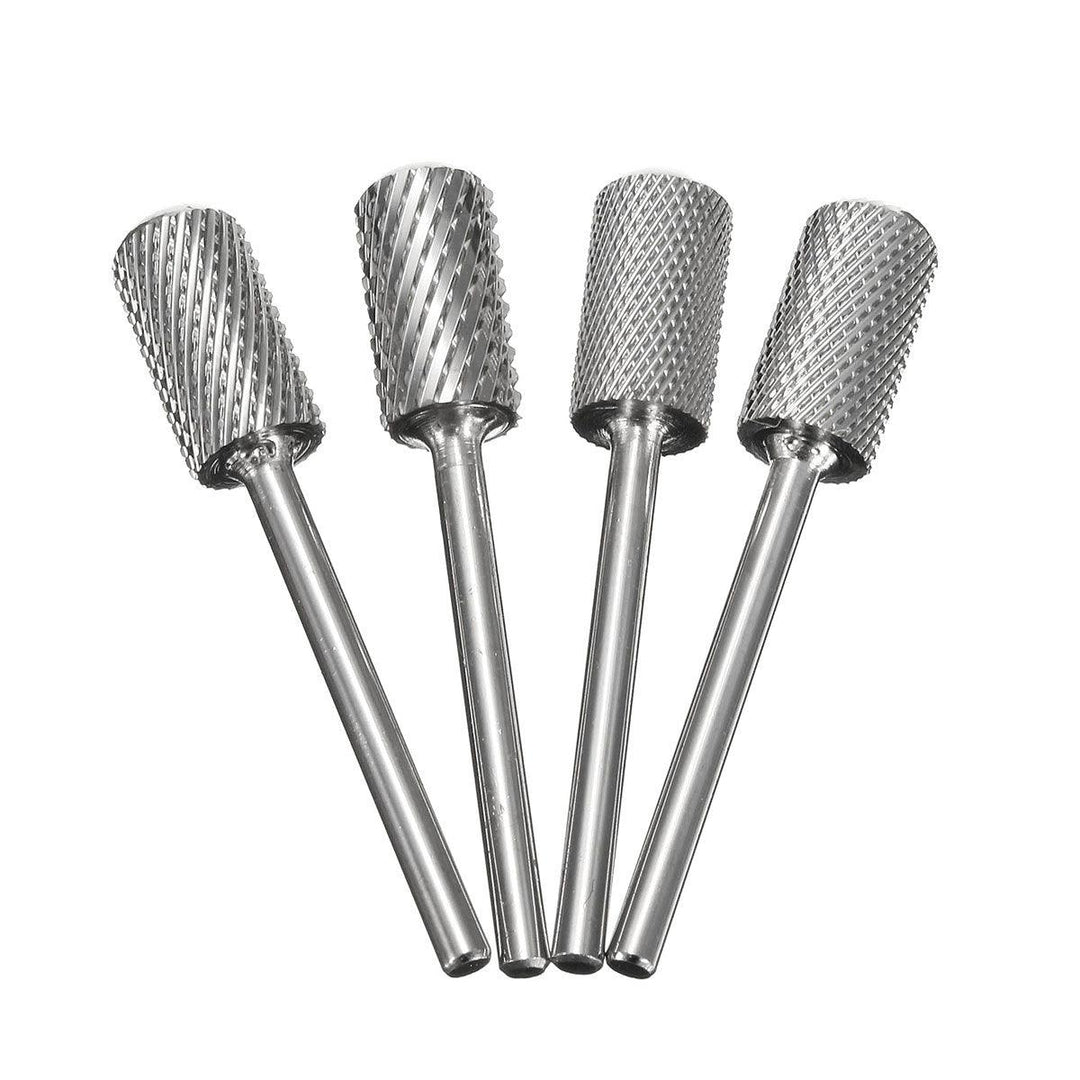 4pcs Nail Art Drill Bits Tungsten Carbide Steel Polish Electric Machine Smooth File - MRSLM