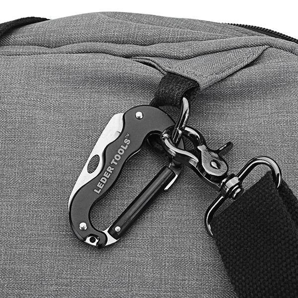 Aluminum Alloy Carabiner Hook Multifunctional Quick Release Hiking Buckle with Foldable Cutter - MRSLM