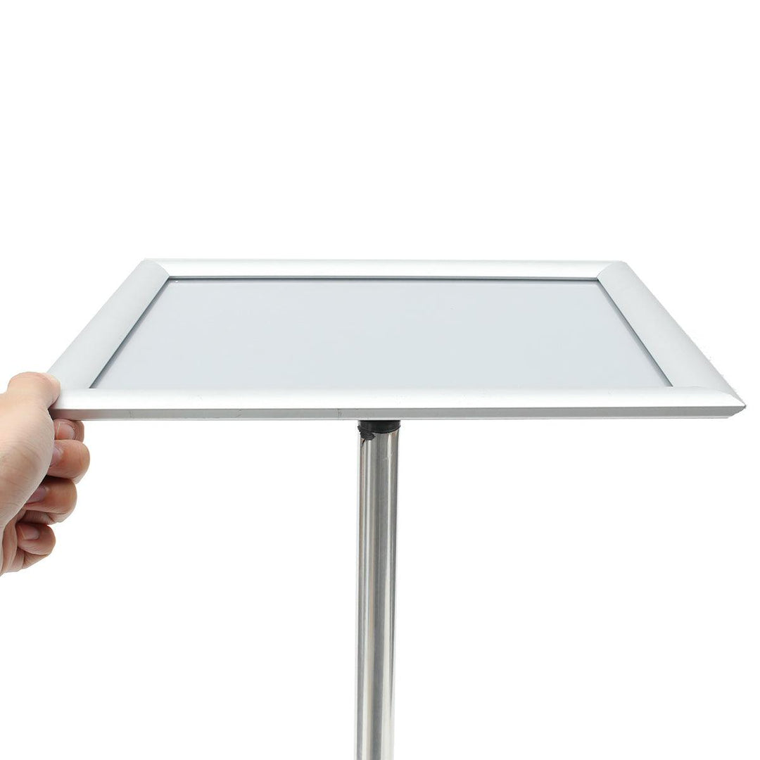 Adjustable A4 Metal Display Pedestal Sign Floor Holder Stand Poster Silver HQ - MRSLM