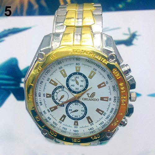 Fashion Men Stainless Steel Quartz Analog Sport Wrist Watch Father's Day Gift - MRSLM