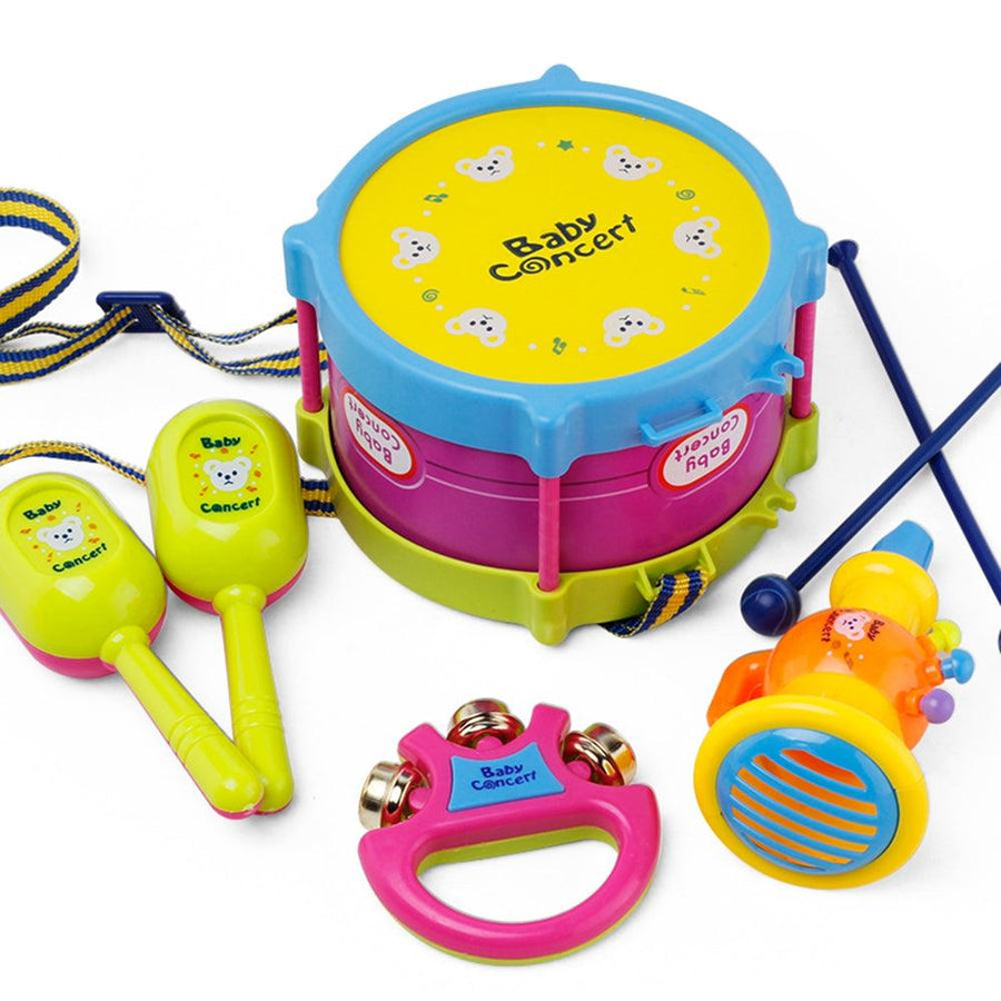 5pcs Baby Roll Drum Musical Instruments Kids Drum Set Children Toys - MRSLM