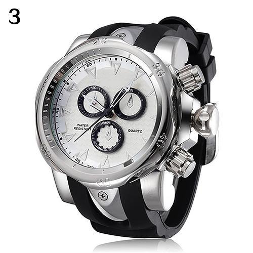 Men Fashion Casual Sport Cool Silicone Strap Military Luxury Quartz Wrist Watch - MRSLM