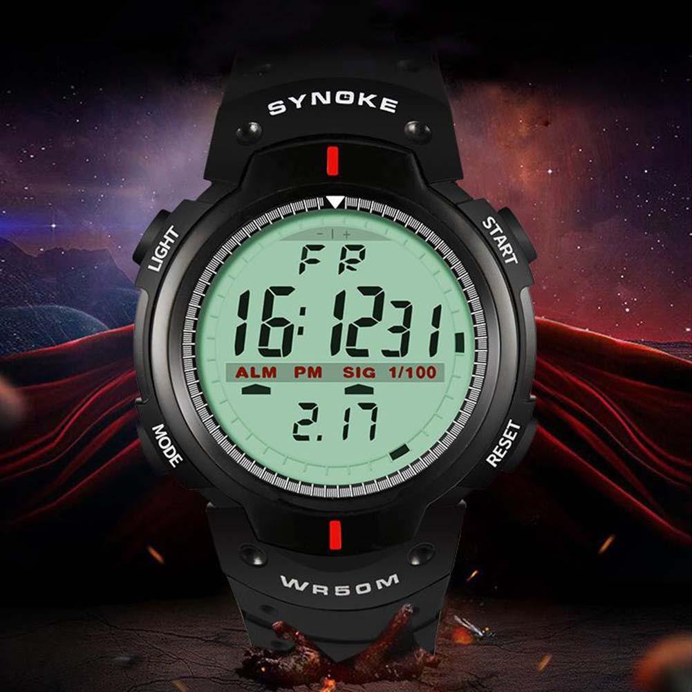 Fashion Men Outdoor Sport Luminous Week Date Alarm Digital Wrist Watch - MRSLM