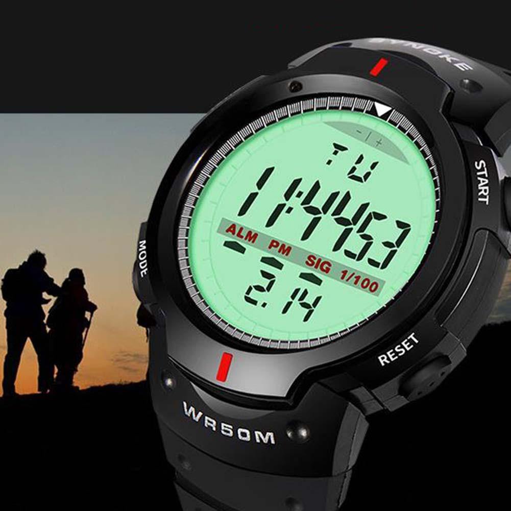 Fashion Men Outdoor Sport Luminous Week Date Alarm Digital Wrist Watch - MRSLM