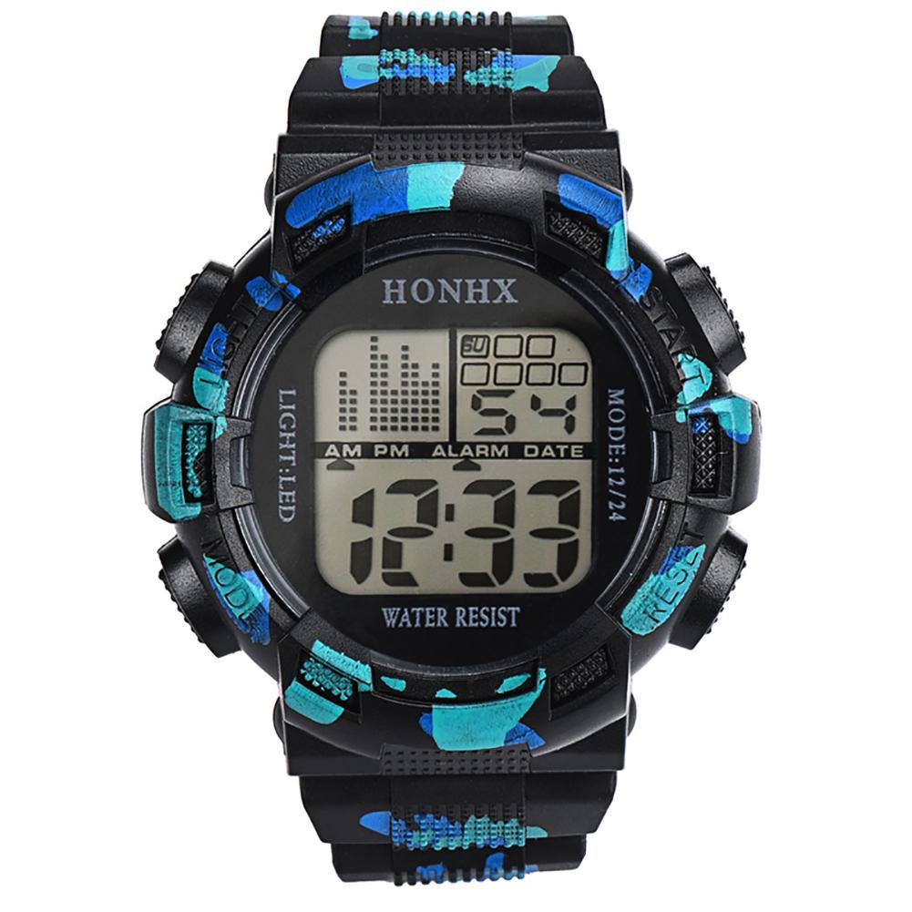Electric Multi-functional Camouflage LED Digital Date Display Sports Wrist Watch - MRSLM