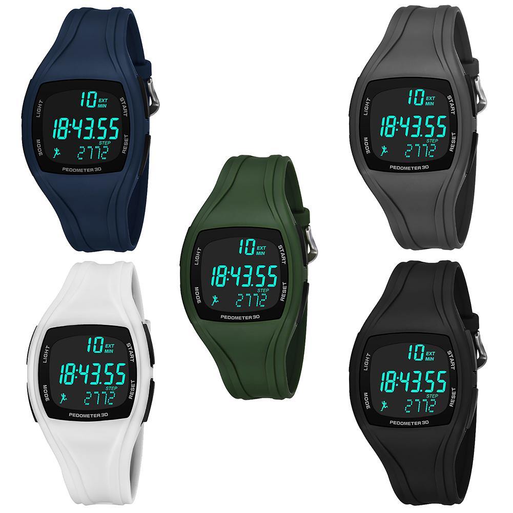 3D Pedometer Alarm Chronograph Multifunction Men Digital Wrist Watch Waterproof - MRSLM