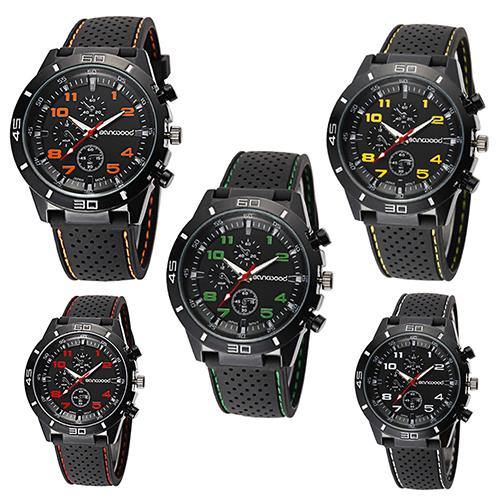Men's Fashion Silicone Band Decorative Dials Sports Analog Quartz Wrist Watch - MRSLM