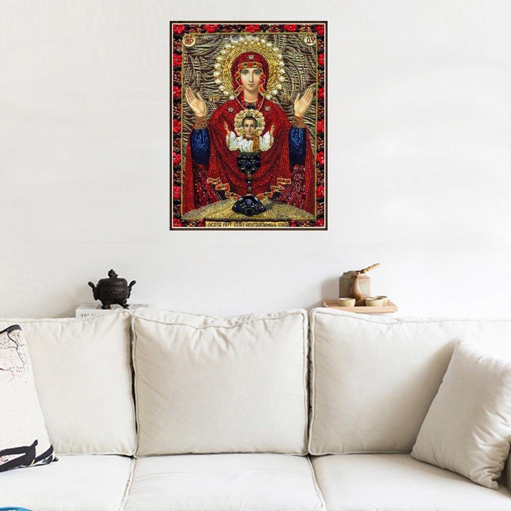 5D Holy Mother Pattern Diamond Painting Frameless Wall Art Hanging Home Decor - MRSLM