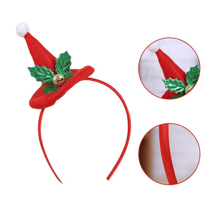 Christmas Top Hat Headband Headwear Adult Children Hair Hoop Xmas Party Props - MRSLM