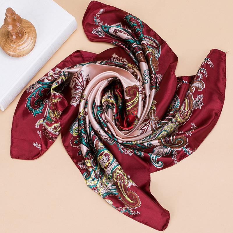 Print Square scarf 90x90 fashion women scarves RGSF044Cashew - MRSLM