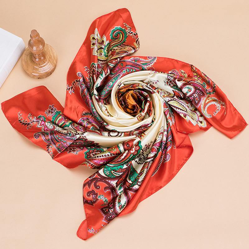 Print Square scarf 90x90 fashion women scarves RGSF044Cashew - MRSLM