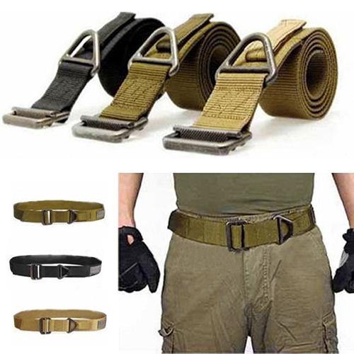 Men's Adjustable Military Canvas Rescue Rigger Belt Canvas Casual Waistband - MRSLM