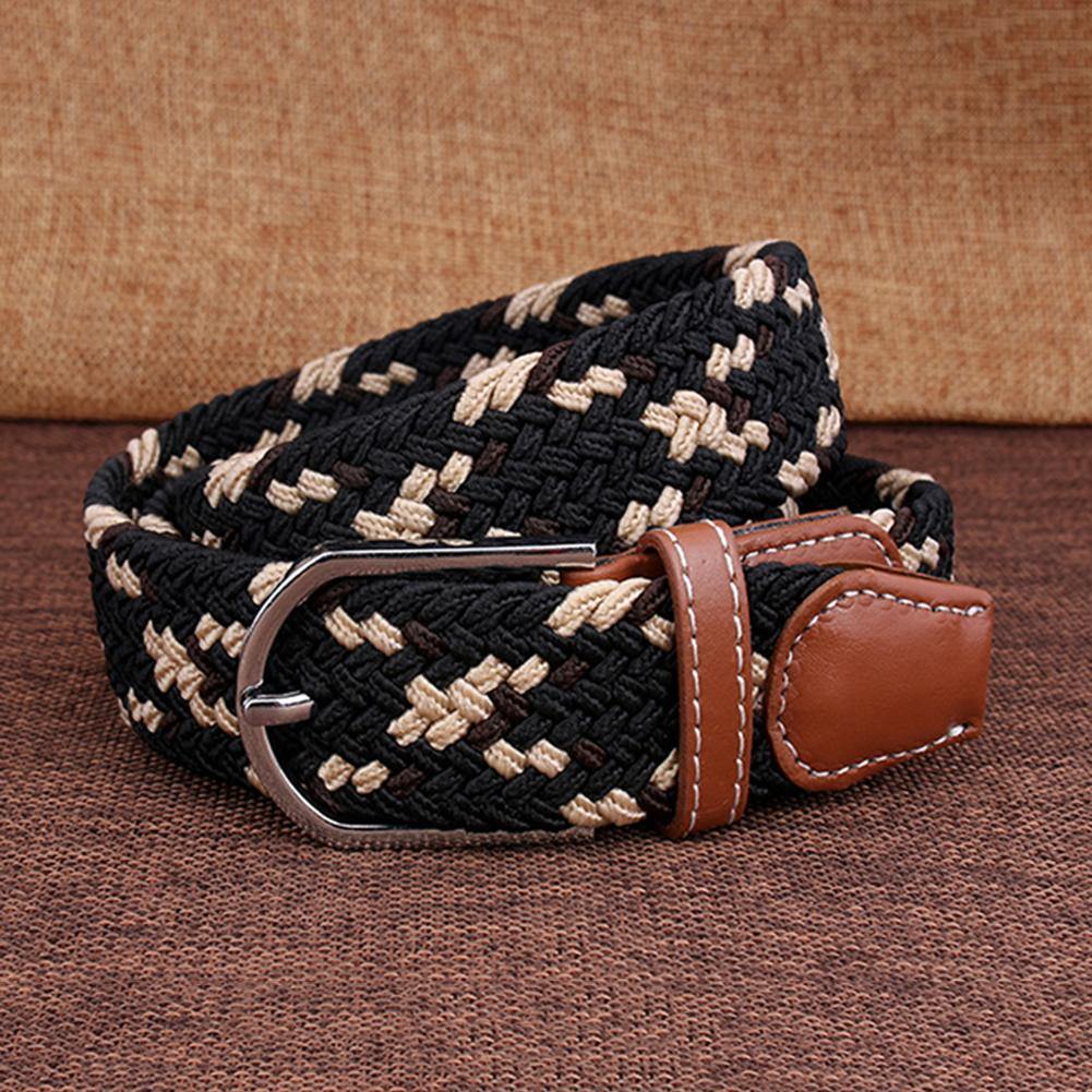 Fashion Woven Braided Fabric Comfort Stretch Casual Dress Belt for Men Women - MRSLM