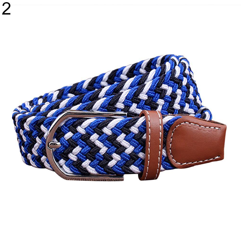 Fashion Woven Braided Fabric Comfort Stretch Casual Dress Belt for Men Women - MRSLM