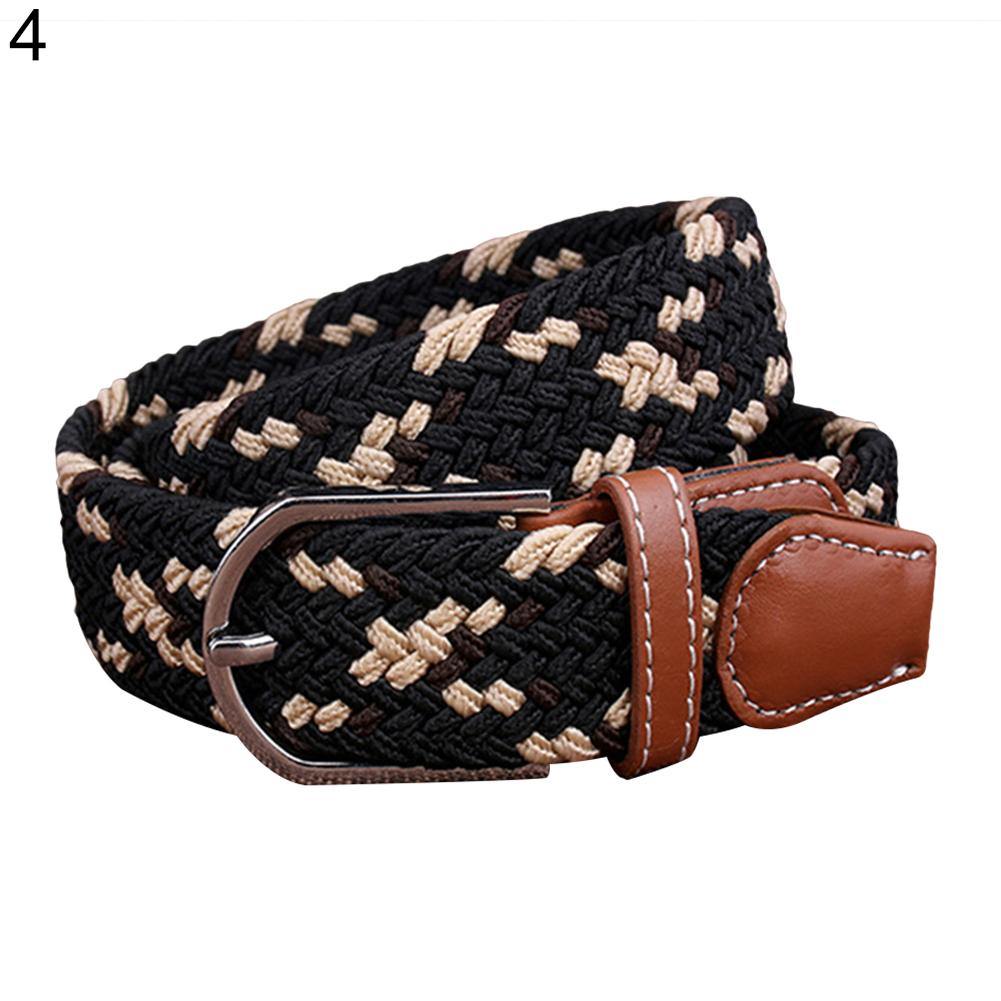 Fashion Woven Braided Fabric Comfort Stretch Casual Dress Belt for Men Women - MRSLM