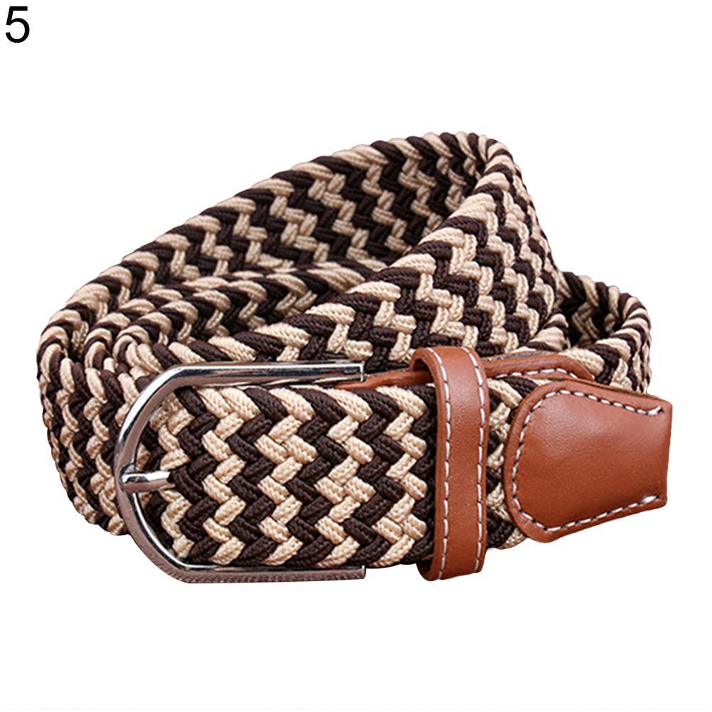 Fashion Woven Braided Fabric Comfort Stretch Casual Dress Belt for Men Women - MRSLM