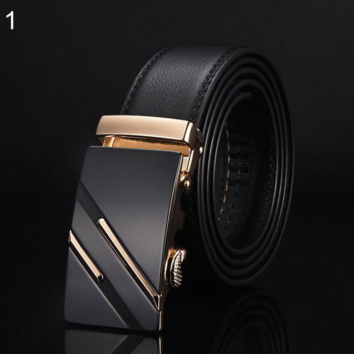 Men's Fashion Faux Leather Automatic Buckle Waist Strap Belt Waistband Gift - MRSLM