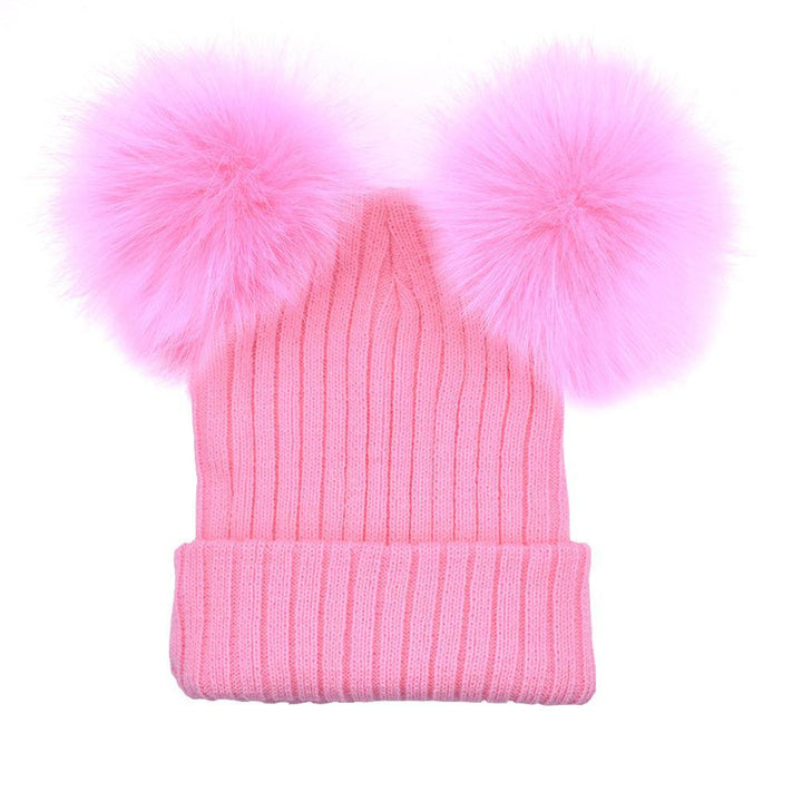 Fashion Knitted Faux Fur Ball Pom Pom Cute Women Lady Beanie Hat Warm Cap Gift - MRSLM