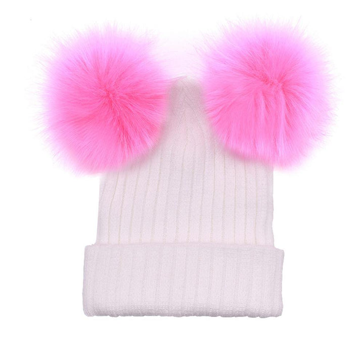 Fashion Knitted Faux Fur Ball Pom Pom Cute Women Lady Beanie Hat Warm Cap Gift - MRSLM