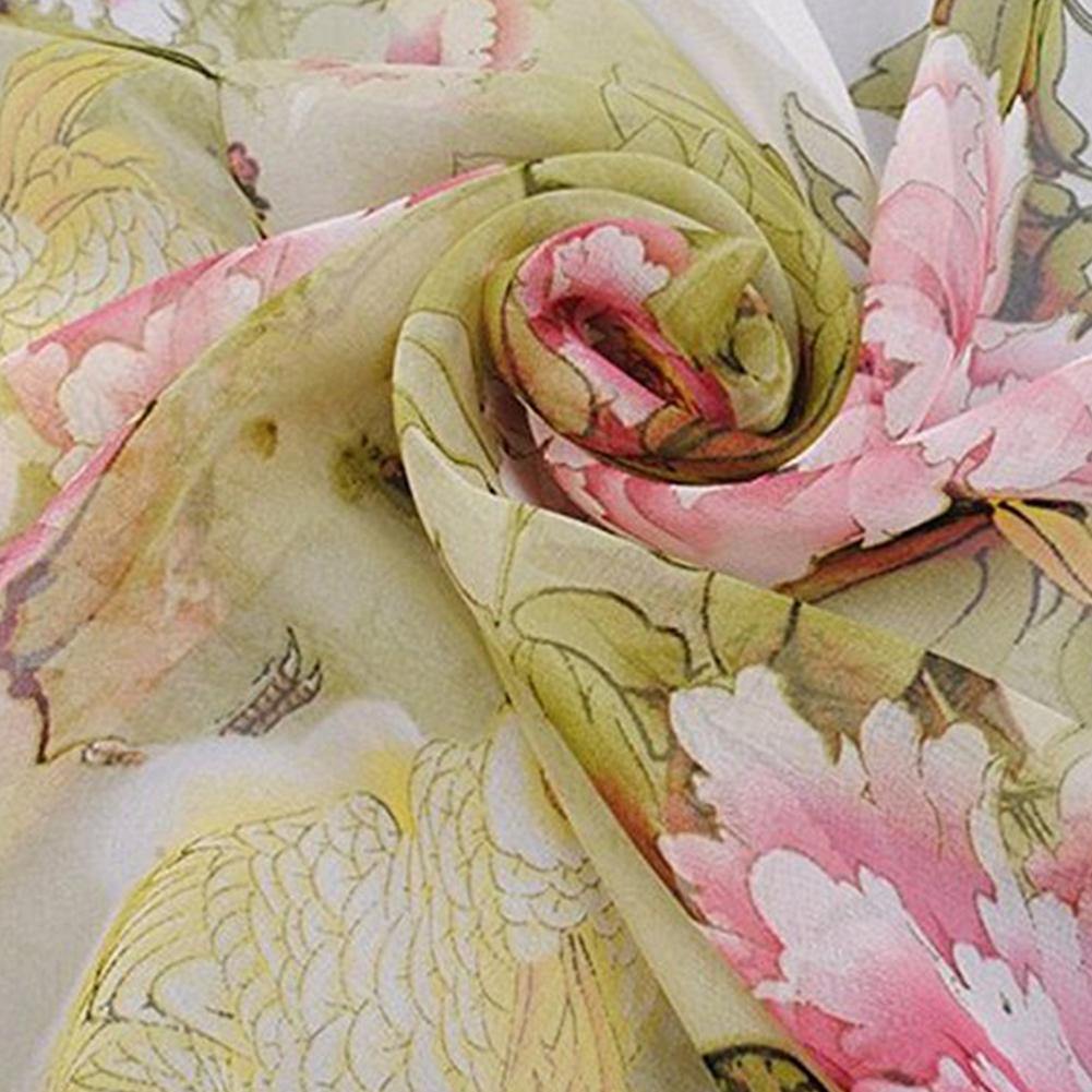 Lady Fashion Floral Pattern Soft Long Chiffon Muffle Charming Scarf Shawl Stole - MRSLM