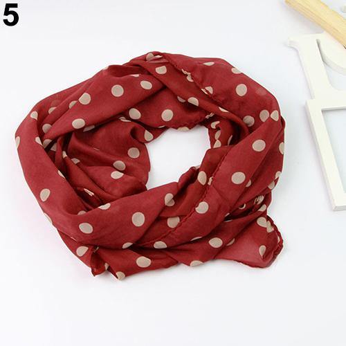 Women Dots Print Soft Cotton Long Soft Scarf Neck Shawl Scarves Beach Wrap Stole - MRSLM