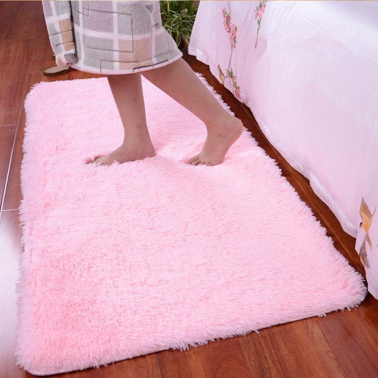 90x160cm Bedroom Short Floss Floor Carpet Mat Soft Shaggy Blanket Non Slip Living Room Rug - MRSLM