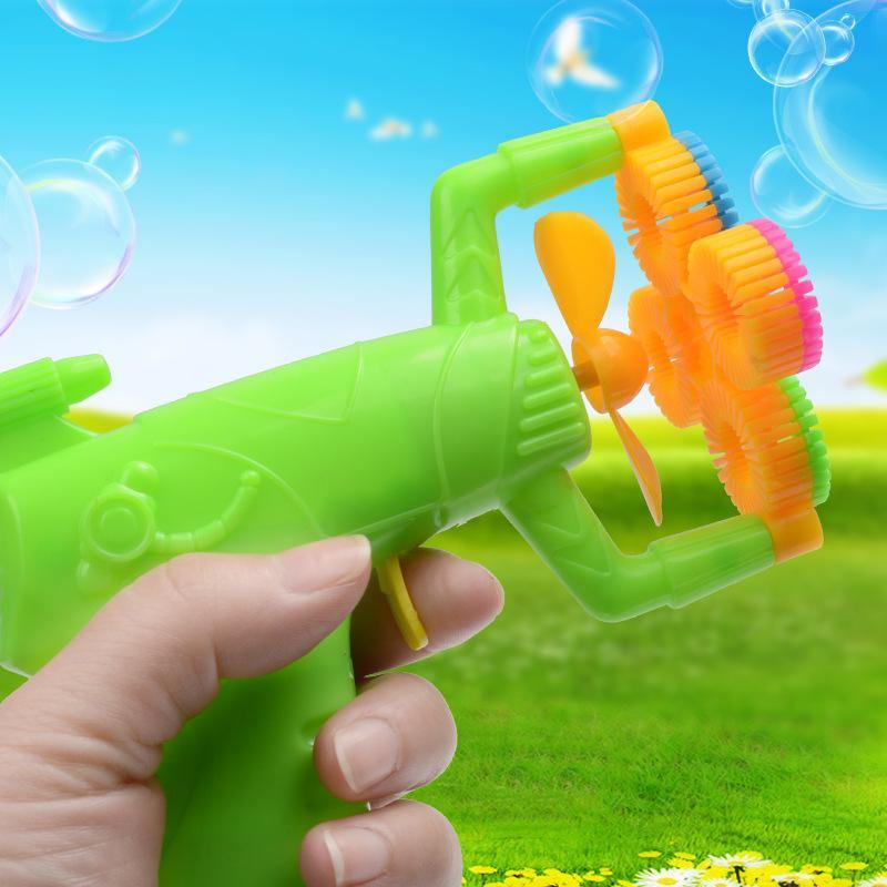 Electric Automatic Bubble Blower Maker Machine Gun with Mini Fan Kids Outdoor Sports Educational Toys - MRSLM