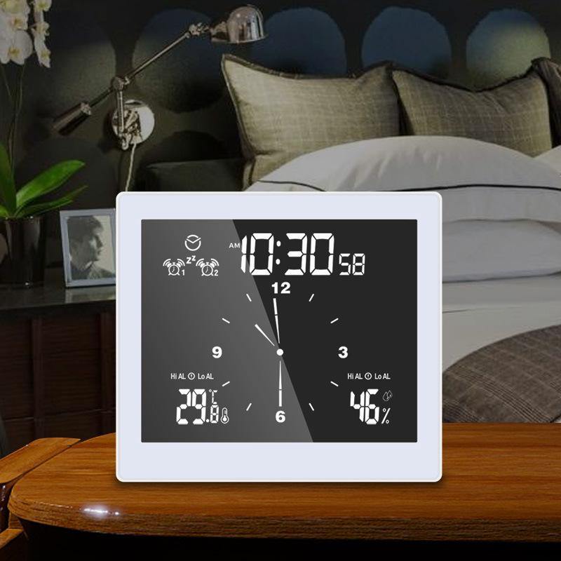 LCD Wall Clock Waterproof Bathroom Countdown Temperature Humidity Display Digital Clock Snooze Function Alarm Clock - MRSLM