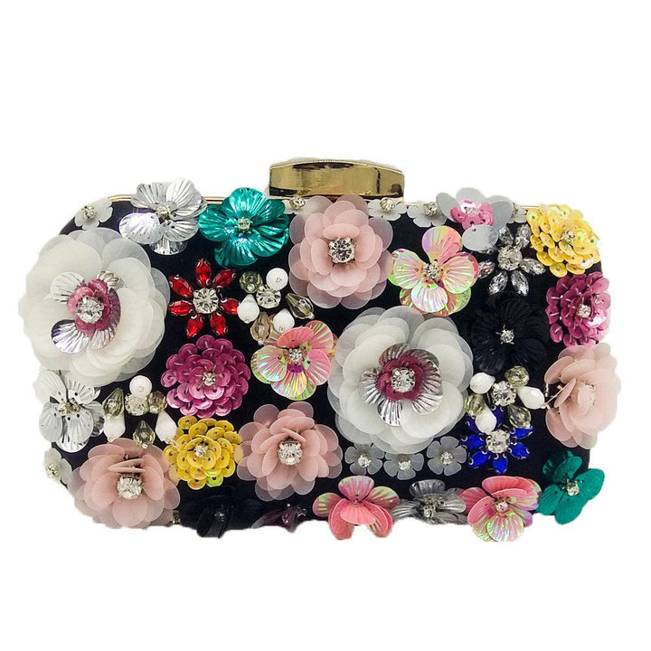 Flower Beaded Banquet Bag Party Clutch - MRSLM