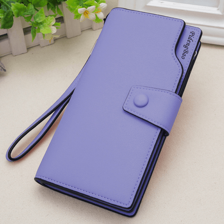 Women 11 Credit Card Holders 6 Inches Cell Phone PU Leather Wallet Clutch Wallet - MRSLM