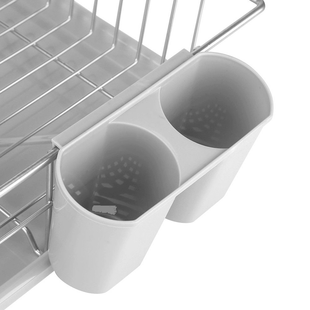 Stainless Steel Dish Rack Utensils Holder Side Drainer Drying Tray Drain Shelf - MRSLM