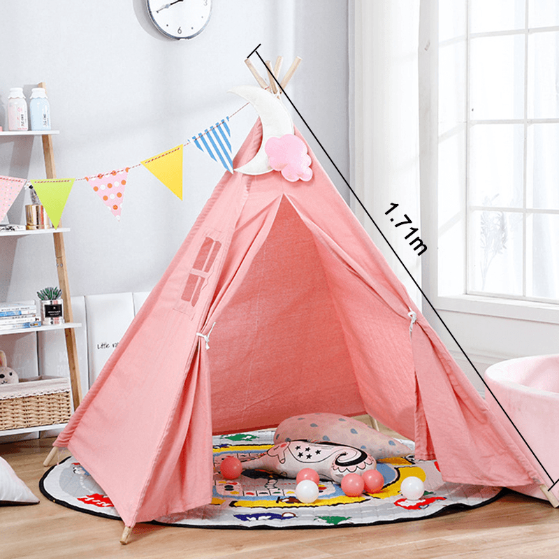 1.71M Kids Teepee Tent Children Fun Playhouse Game Room Portable Boys Girls Gift - MRSLM
