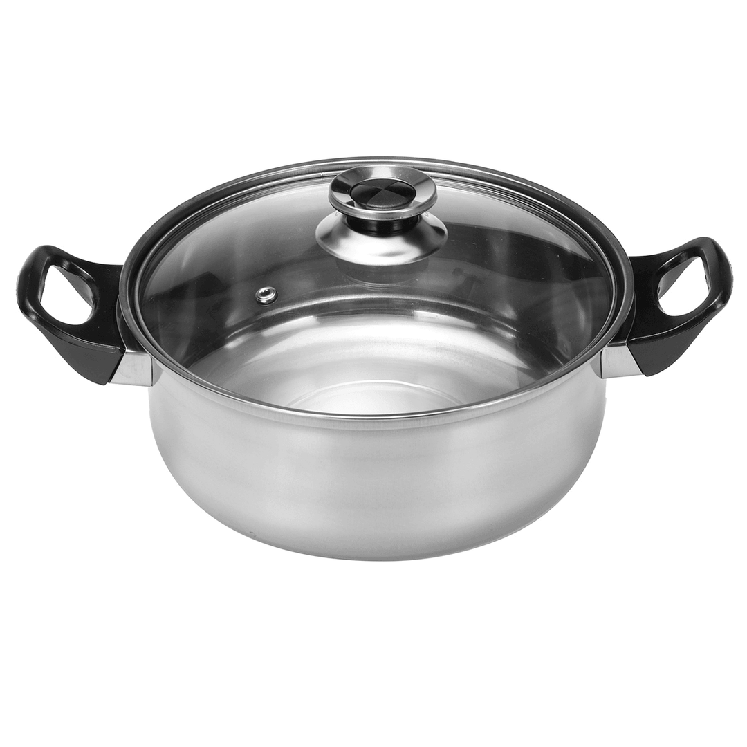 6 Pcs Cookware Set Stainless Steel Pots Frying Pan Outdoor Camping Picnic Kitchen Cooking Set - MRSLM
