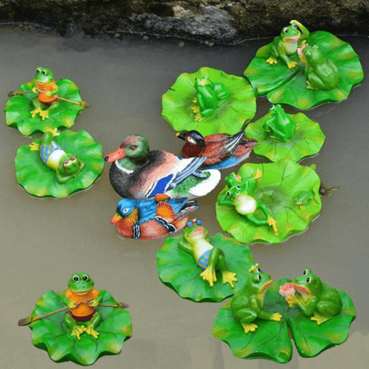 Floating Pond Decor Outdoor Simulation Resin Cute Swimming Pool Lawn Frog Decorations Ornament Garden Art in Water - MRSLM