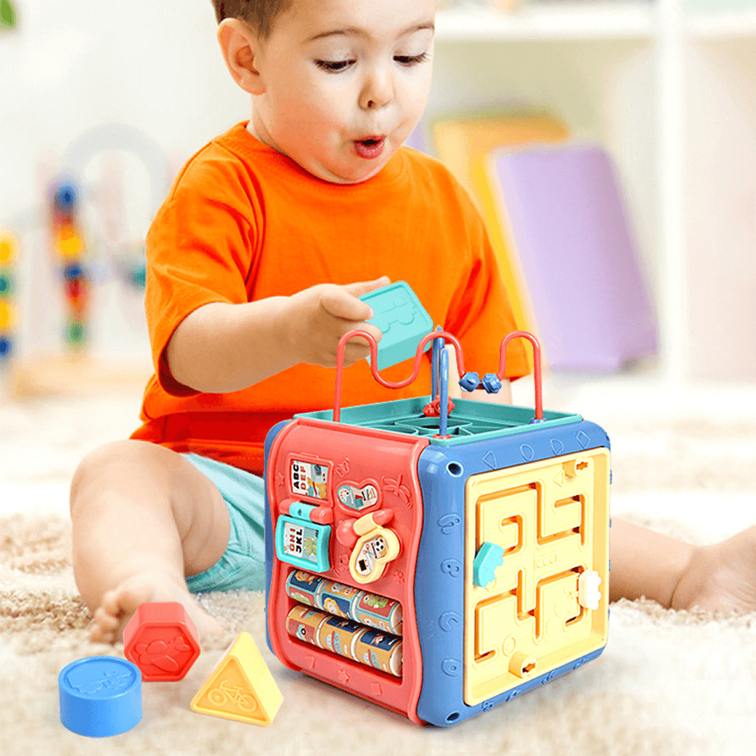 Baby Puzzle Hexahedron Toys Children Kids Activity Play Early Education Toy Creativity＆Imagination＆Practical Ability Training Gifts - MRSLM