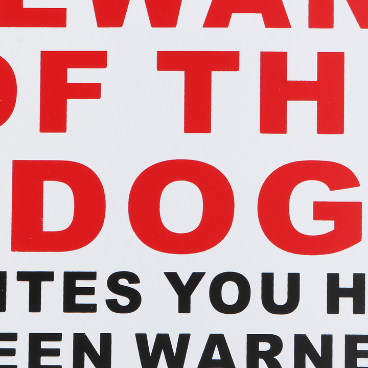 Beware of the Dog It Bites You Have Been Warned Plastic Sticker Security Wall Signs Waterproof - MRSLM