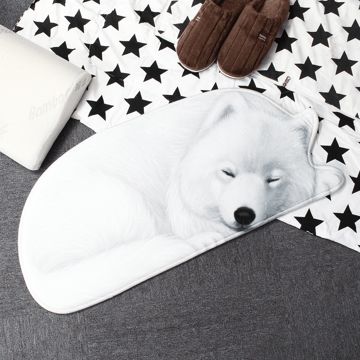 3D Cute Dog Pattern Doormat Indoor Print Door Mat Suedel Floor Rugs - MRSLM